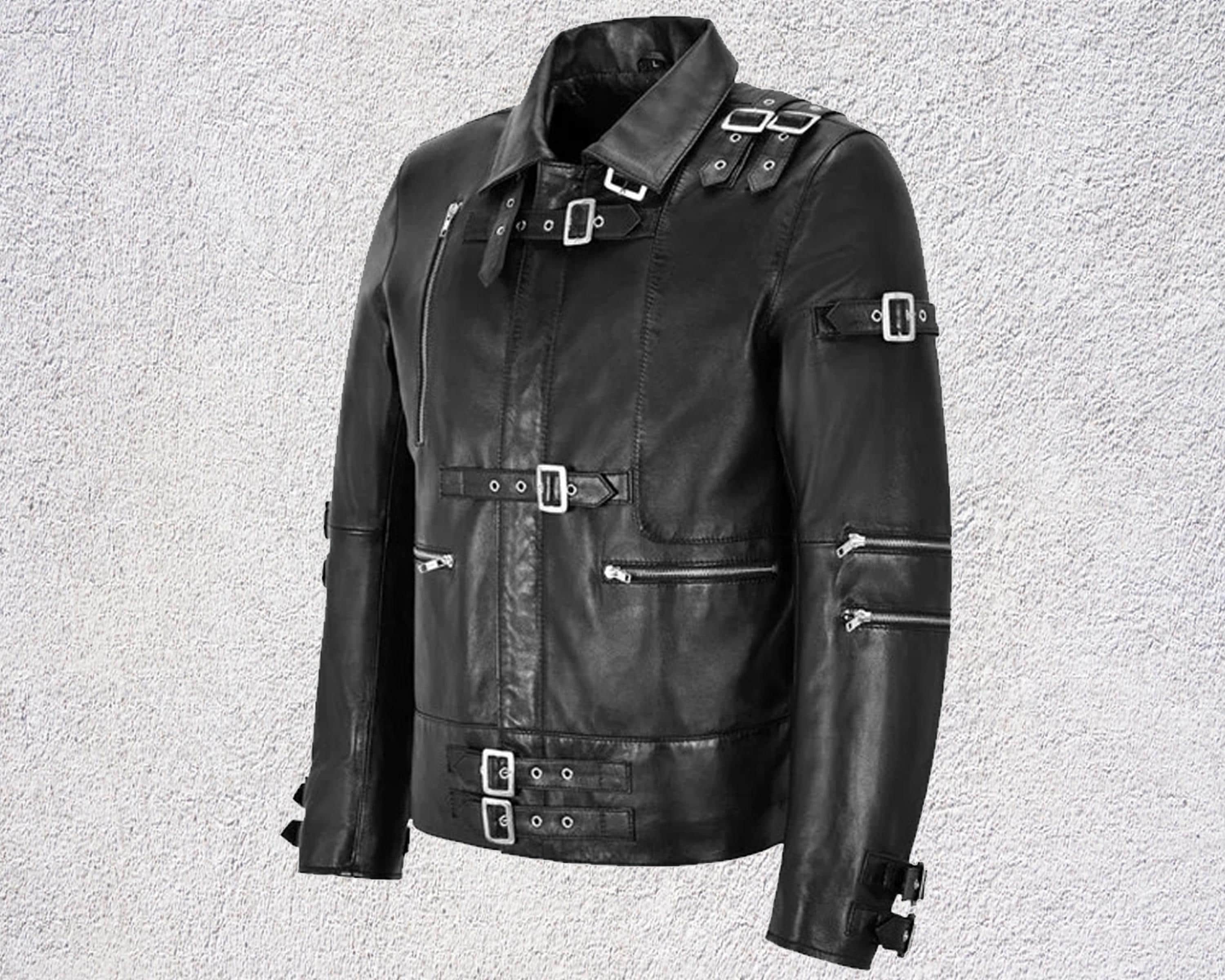 Michael Jackson Bad Style Black Leather Jacket – MJ Cosplay Biker