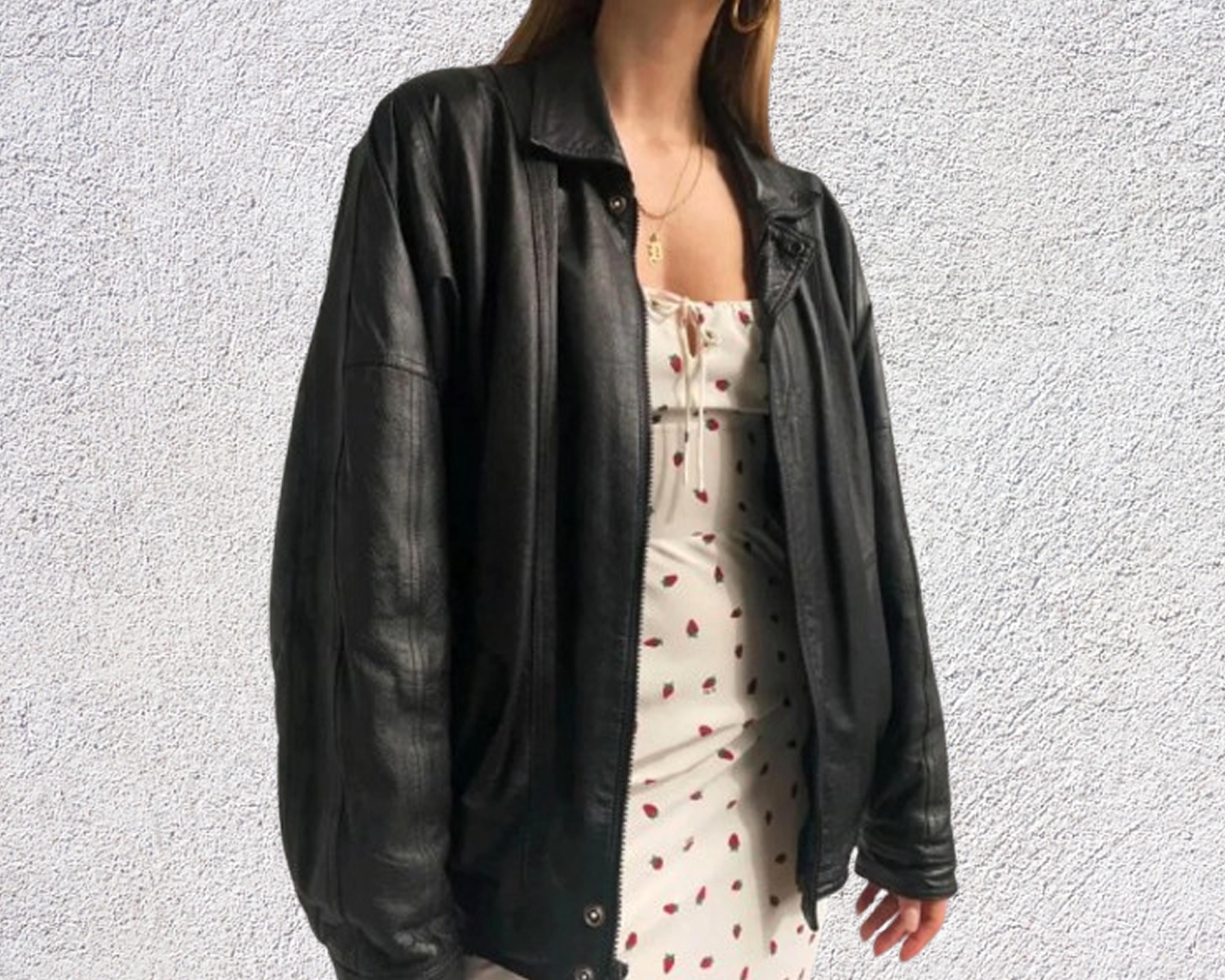 90S ビンテージレザーボンバージャケット Lサイズ 黒 90s LANDS'END 黒レザー | ビンテージジャケット - 札幌 ビンテージ