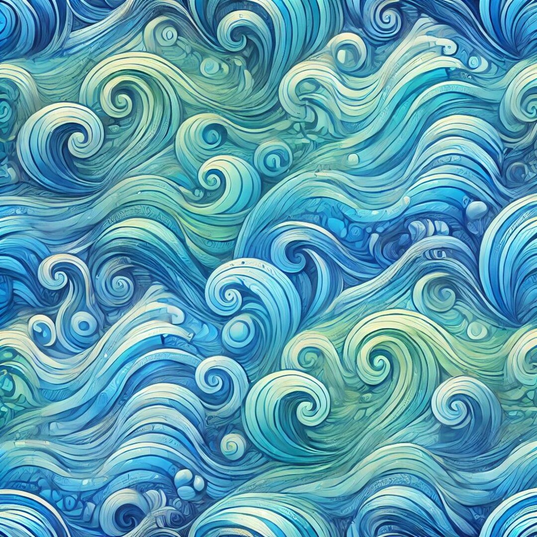 Lively Ocean Wrapping Paper Classic and Seamless Blue Sea Pattern - Etsy