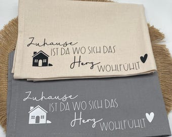 Geschirrtuch / Einweihungsgeschenk / neue Wohnung, Einzug, Umzug, viele schöne Momente in deinem/eurem neuen Zuhause, Handtuch, Küchentuch