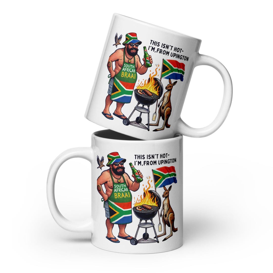 South African BBQ Mug Braai Master Coffee Cup Aussie Fire Ban Humor ...