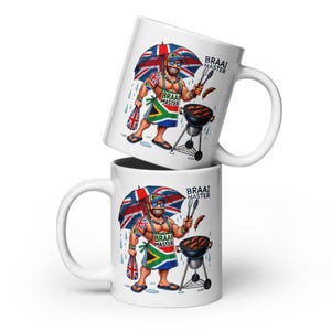 Tasse Braai Master SA | Coupe BBQ d&#39;Afrique du Sud | Cadeau pour grillades Boerewors | Mug Braai drôle | 11 oz et 15 oz