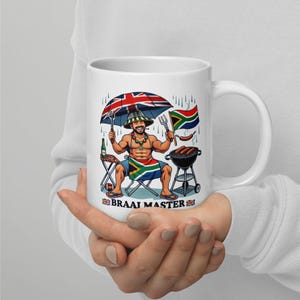 Tasse Braai Master SA | Coupe BBQ d&#39;Afrique du Sud | Cadeau pour grillades Boerewors | Mug Braai drôle | 11 oz et 15 oz