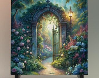 Flower Garden Tile Art – Whimsical Ceramic Wall Decor