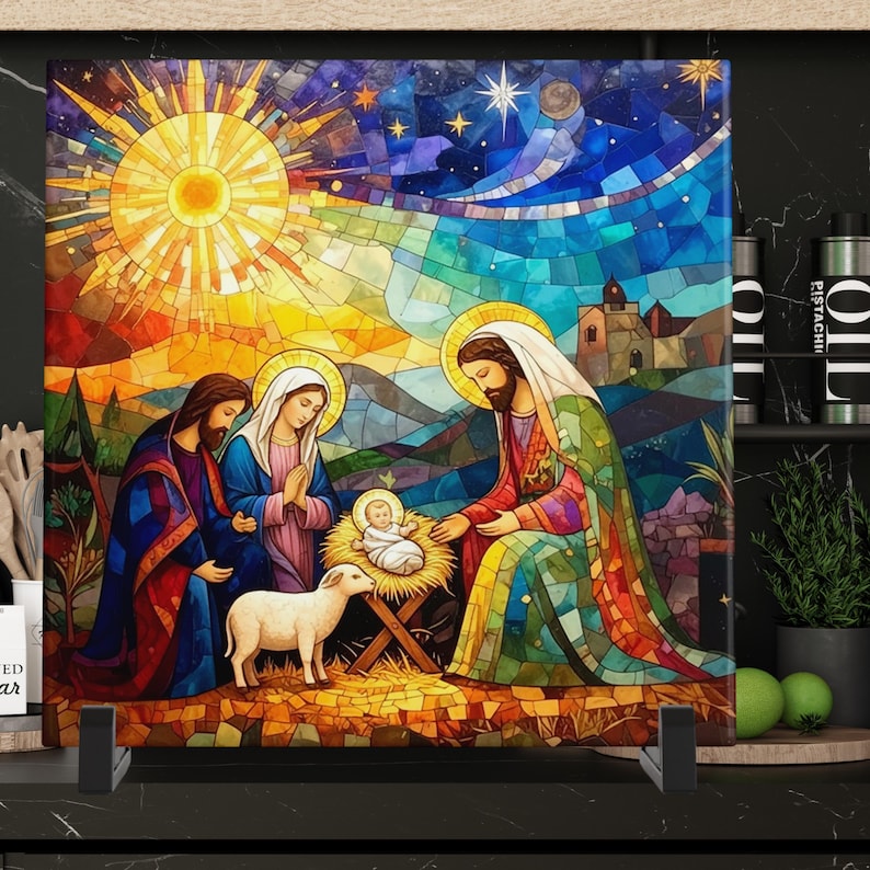Christmas Nativity Ceramic Wall Art - Christian Home Decor - Religious ...