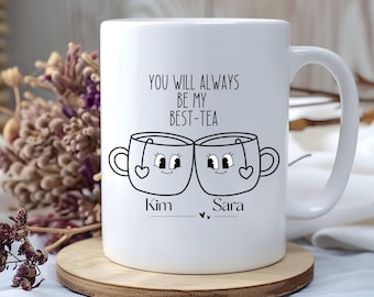 Personalized Bestie Coffee Mug | Custom Friendship Gift, Sister Mug