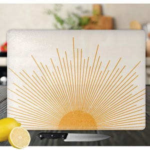 Chic Sunburst Glass Cutting Board - Perfect Gift for Home Chefs - Functional Kitchen Art - Charcuterie Board - Home Decor  - Housewarming