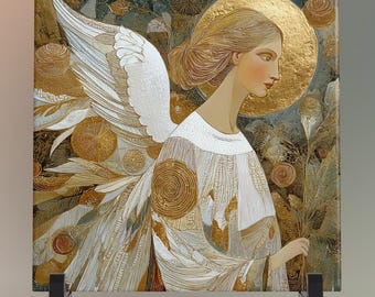 Archangel Ariel - Original Drawing - Ceramic Tile-lisa Azzano