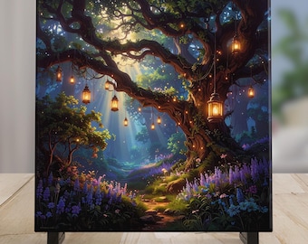 Enchanted Forest Tile Art: Whimsical Ceramic Wall Decor