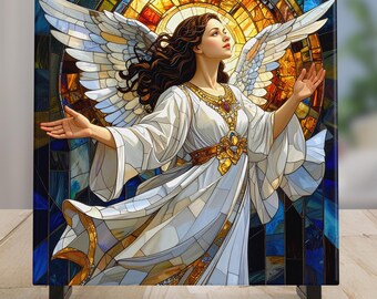 Archangel Ariel - Original Drawing - Ceramic Tile-lisa Azzano