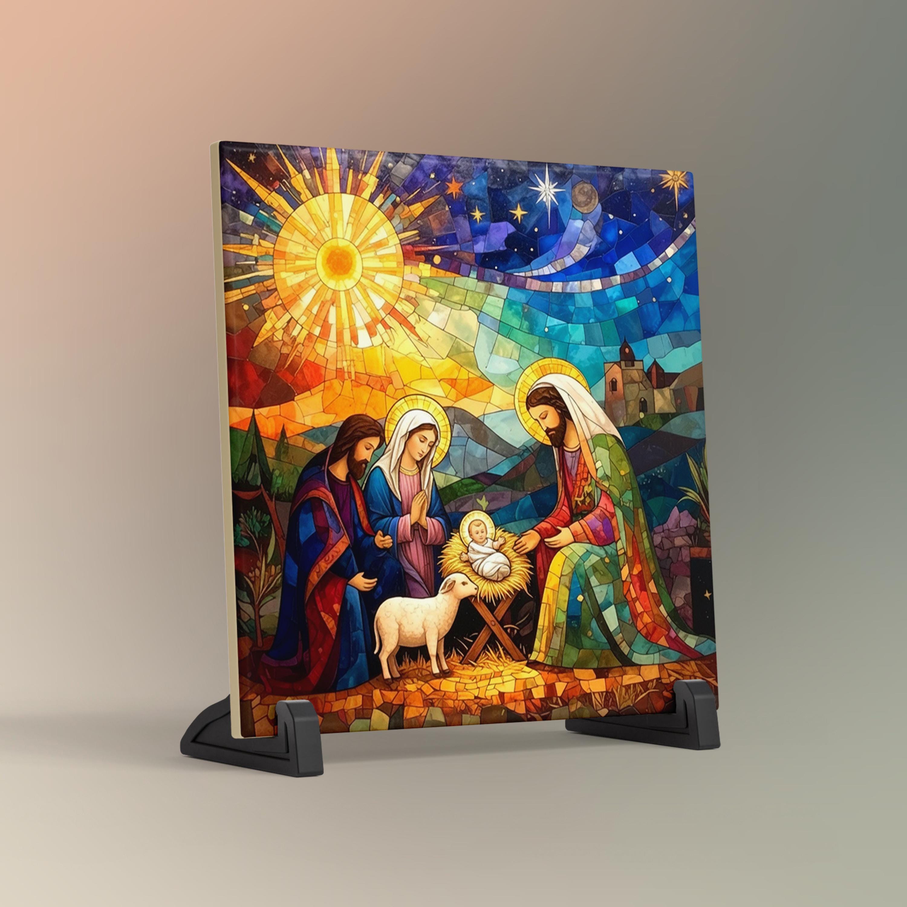 Christmas Nativity Ceramic Wall Art - Christian Home Decor - Religious ...