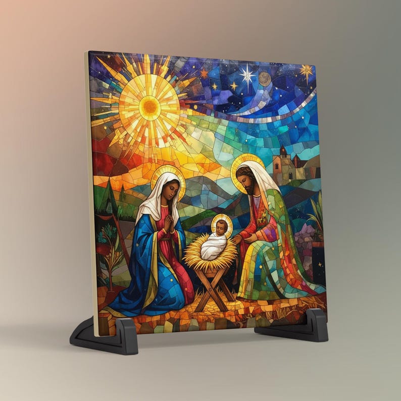 Christmas Nativity Ceramic Wall Art - African American Christian Home ...