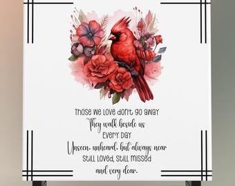 Red Cardinal Memorial Ceramic Tile: Elegant Remembrance Art