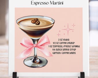 Espresso Martini Art Print: Minimalist Cocktail Poster