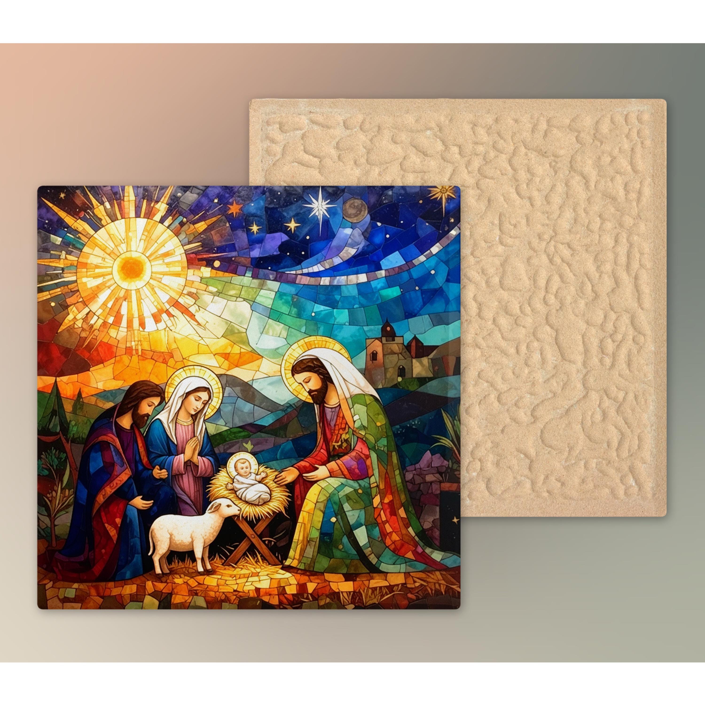 Christmas Nativity Ceramic Wall Art - Christian Home Decor - Religious ...