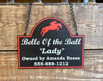 XLarge Personalized Horse Stall Sign or Plaque - Gift for Horse Owner, Equestrian or Horse Trainer- Custom Horse Stall Sign Custom Fair Sign