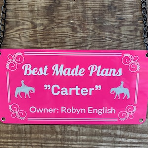 Personalized Horse Stall Sign Horse Stall Plaque Custom Horse Stall Sign Horse Mom Gift Horse Trainer Gift Custom Metal Sign