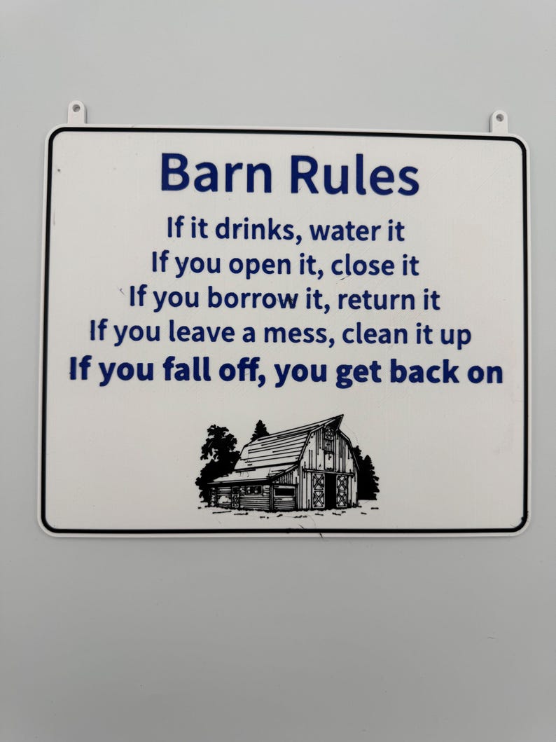 Customizable BARN RULES Horse Saying Barn Sign or Stall Sign or Plaque ...