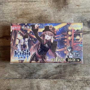 Karta pudełkowa Genshin Impact 1Y N6 Pudełko na karty graficzne Zapieczętowane pudełko na karty kolekcjonerskie Genshin Impact Karta anime TCG Pudełko wzmacniające Manga Gra wideo