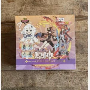 Karta pudełkowa Genshin Impact Kaer Pyro Display Card Box Sealed Genshin Impact Trading Card Box Anime Card TCG Booster Box Manga Videogame
