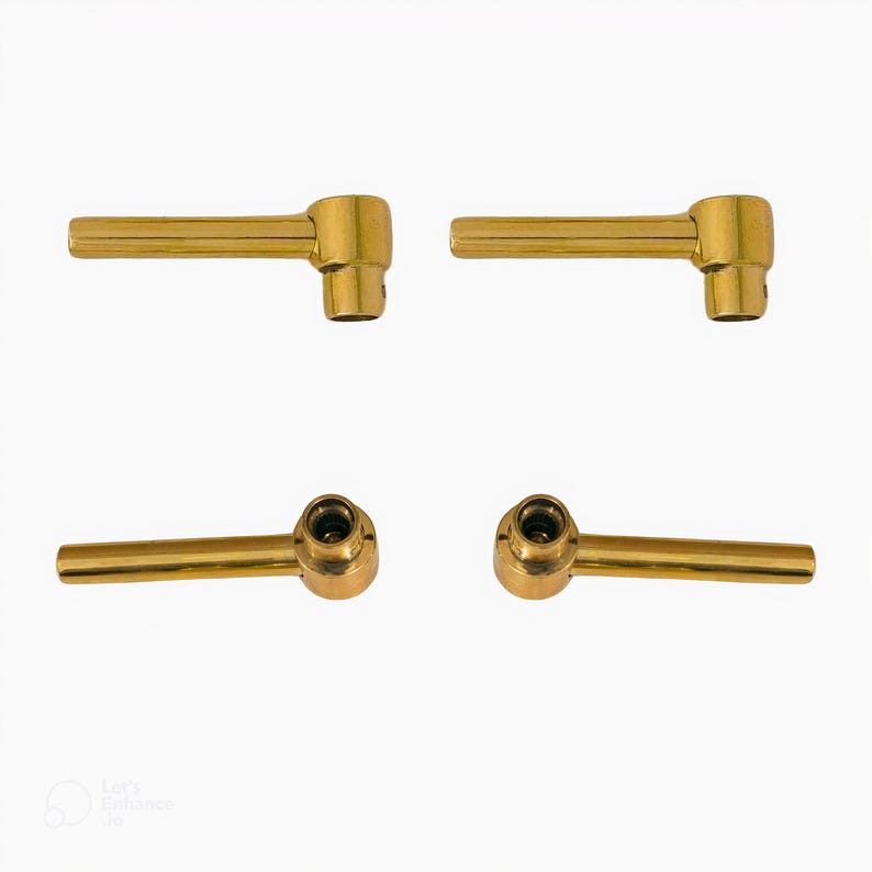 Set of 2 Unlacquered Brass Faucet Handles | Duty Free Lever