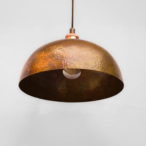 Pendant Lamp - Oxidized Copper Ceiling Light, Modern Kitchen Island Light, Dining Room Pendant Fixture