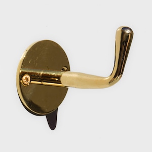 Unlacquered Antique Brass Hook, Handmade Solid Brass Hook for Wall, Coat, Towel & Clothes Hanging