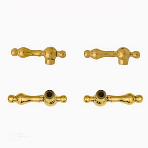 Set of 2 Unlacquered Brass Faucet Handles | Duty Free Lever 2