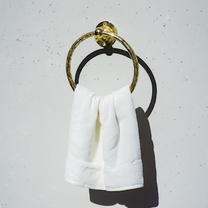 Handcrafted Brass Hand Towel Holder, Ring Holder Wall Mounted In Bathroom