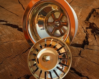 Handcrafted Unlacquered Brass Sink Strainer: 3.5-inch Drain Cover