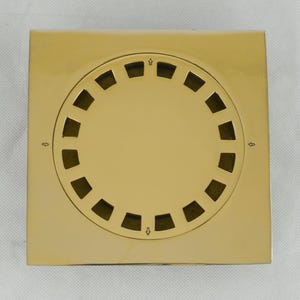 Tapa de desagüe de piso cuadrada de latón sin lacar, desagüe de latón antiguo para baño y exterior
