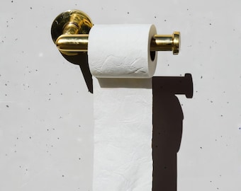 Ongelakte massief messing toiletrolhouder: badkamerarmatuur voor wandmontage