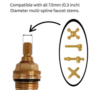 Set of 2 Unlacquered Brass Faucet Handles | Duty Free image 2