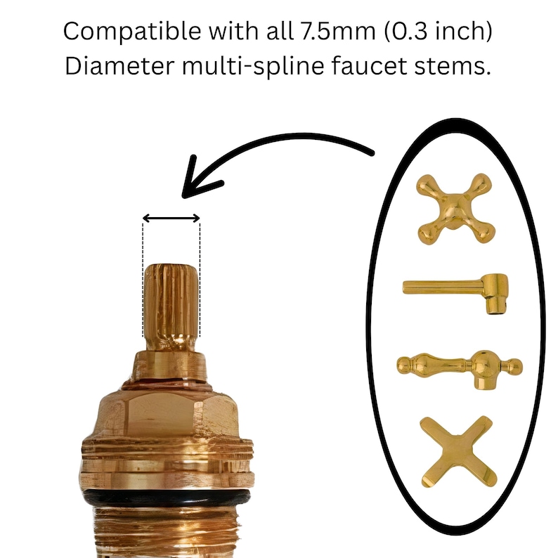 Set of 2 Unlacquered Brass Faucet Handles | Duty Free image 2
