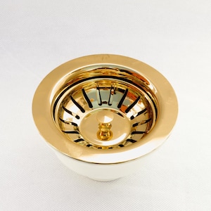 Unlacquered Brass Sink Strainer, Drain Cover & Basket Strainer, Sink Waste