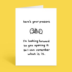 Carte d'anniversaire drôle. Cadeau. Anniversaire. Présent. Des gribouillis idiots. [Canard noir]