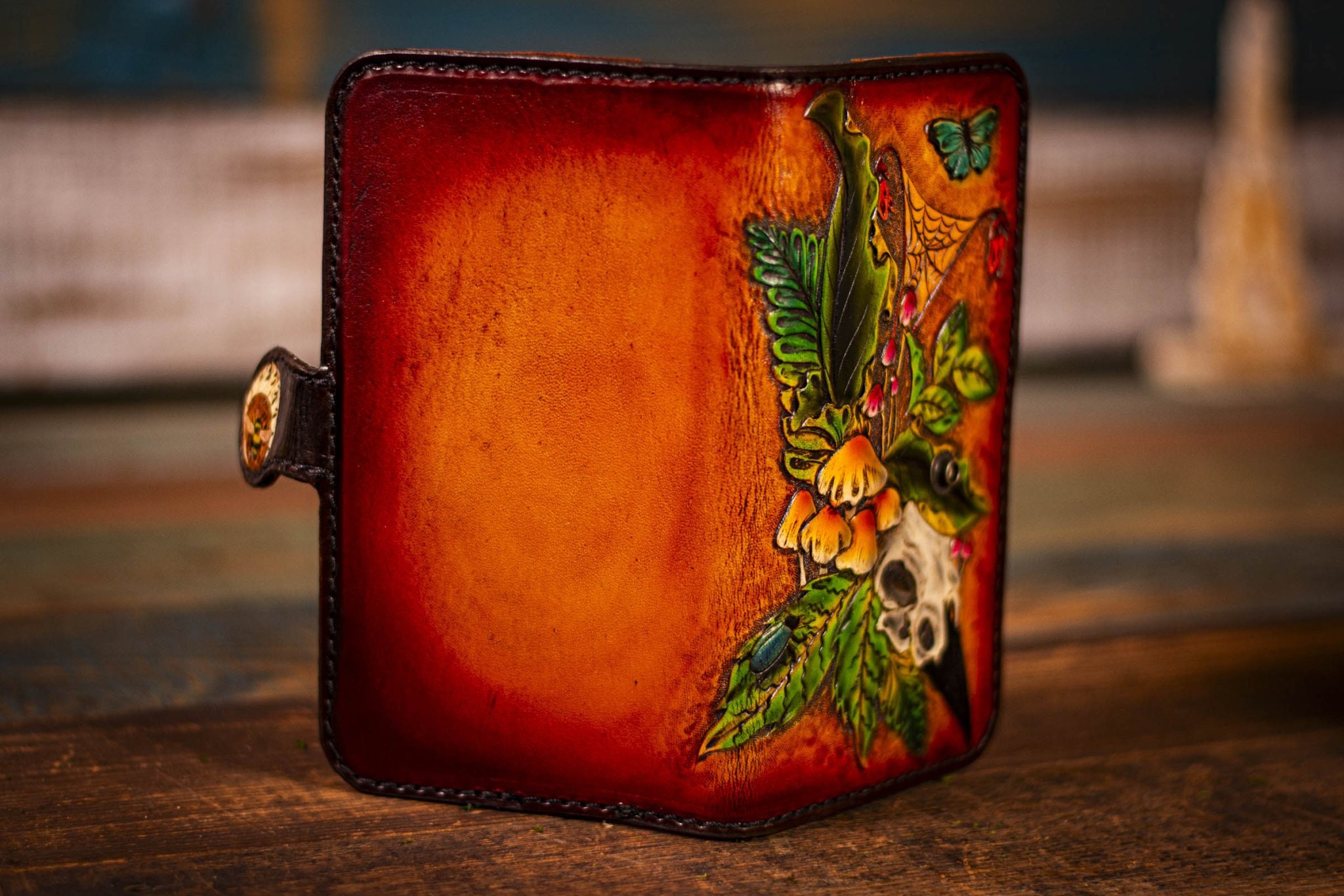 Hand-carved Leather Art Wallet: Botanical Dreamscape With Forest Flora & Fauna - Etsy Hand-carved Leather Art Wallet: Botanical Dreamscape With Forest Flora & Fauna - Etsy