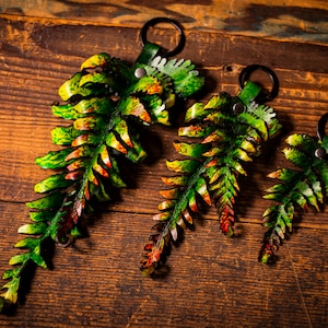 Leather Fern Keyring- Multiple Sizes