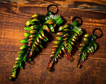 Leather Fern Keyring- Multiple Sizes