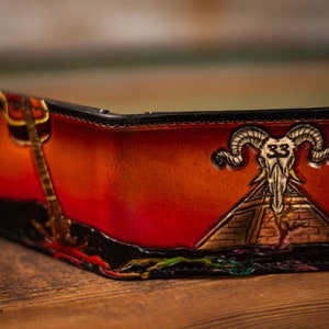 Portefeuille en cuir repoussé pour hommes | BMFS | Cordes Billy | Crâne de bélier | Terre craquelée| Pâturin