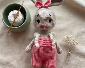Handmade Crochet Bunny Doll – Amigurumi Plush Toy, Nursery Decor