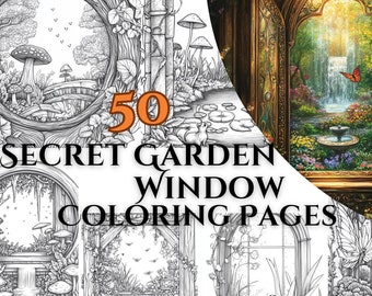 50 geheime Garten-Fenster zum Ausmalen - Zauberhafte Ausmalseiten für Erwachsene, Zauberhafte Ausmalseiten zum Ausmalen