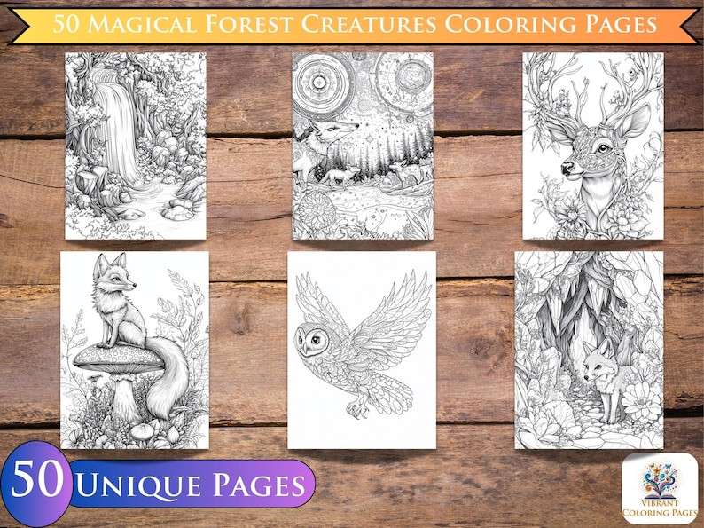 Enchanted deer with beautifully patterned antlers, surrounded by mushroom coloring elements for magical adult coloring experiences.