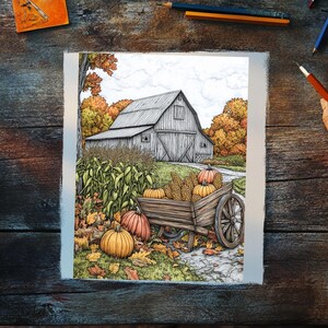 Seasonal coloring book with detailed autumn designs; perfect for colorists who love fall and want to explore vibrant autumn landscapes, pumpkins, and Halloween coloring.