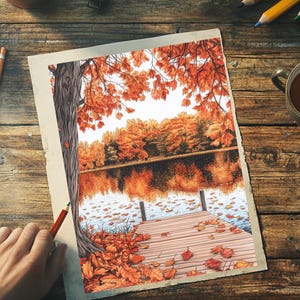 Fall-themed coloring pages for adults and kids; intricate autumn scenes including Halloween designs and cozy landscapes that celebrate the beauty of autumn.