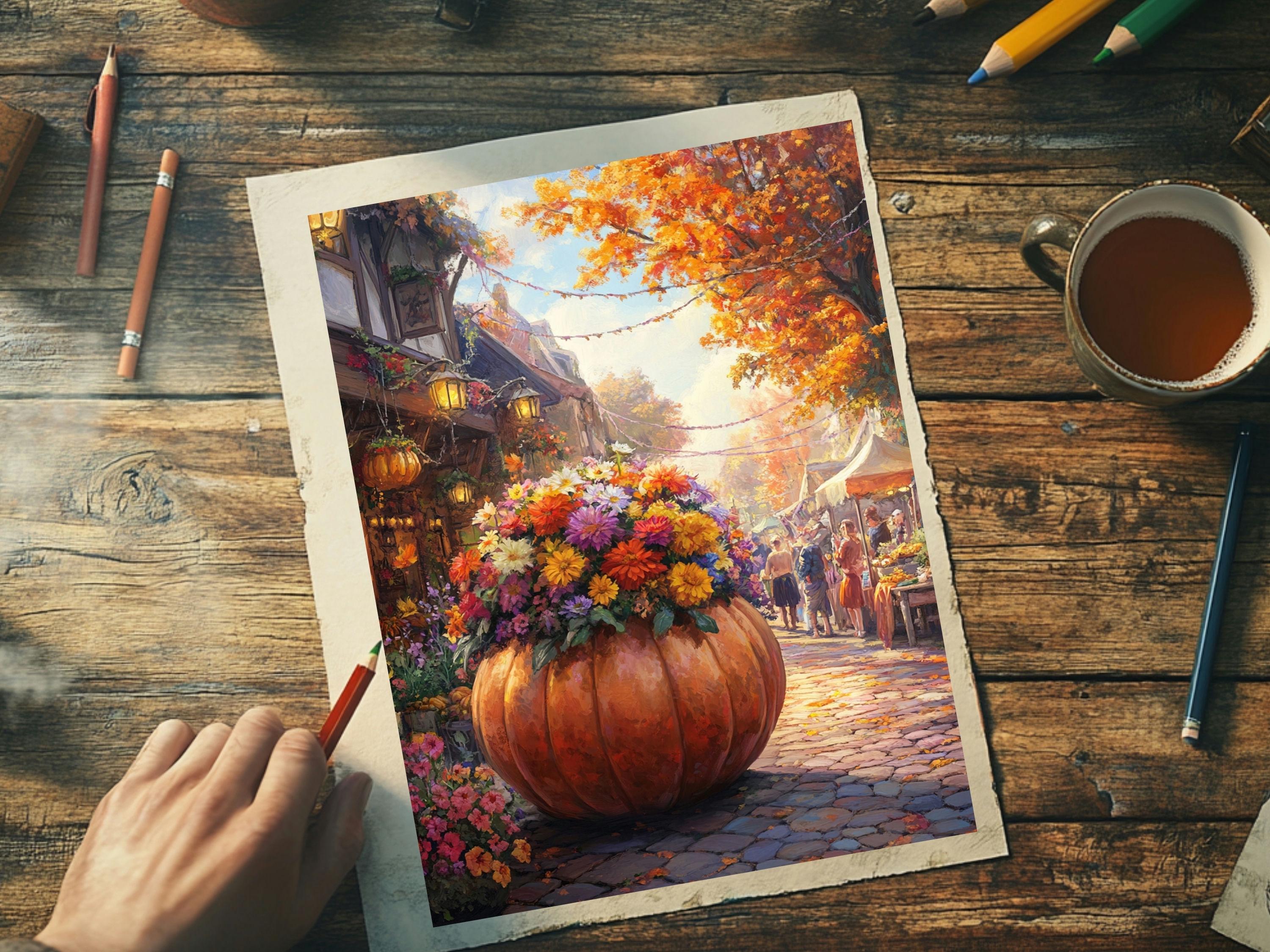 50 Floral Pumpkin Coloring Pages – Charming Autumn Designs for ...