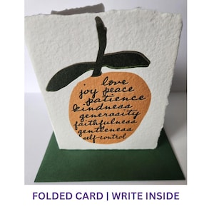 Christian Greeting Card Fruit of Holy Spirit Religious Card Baptism Card Handmade Letterpress Spiritual Gift Bible Study Prayer Church Gift