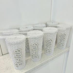 Bruidsbeker | Beker voor de aanstaande bruid | Gepersonaliseerde parelmoeren bruidsbeker | Cadeau voor een vrijgezellenfeest | Decoratie voor een vrijgezellenfeest | Cadeau voor een vrijgezellenavond afbeelding 8