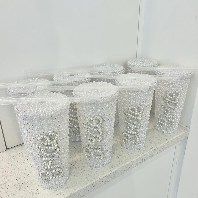 Bruidsbeker | Beker voor de aanstaande bruid | Gepersonaliseerde parelmoeren bruidsbeker | Cadeau voor een vrijgezellenfeest | Decoratie voor een vrijgezellenfeest | Cadeau voor een vrijgezellenavond afbeelding 8