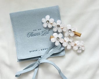 Something blue flower girl gift | flower girl present | flower girl proposal | flower girl hair clip | wedding gifts | children’s wedding
